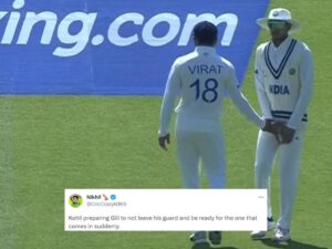 “Ball tampering”- Fans react to Virat Kohli’s weird on-field antics with Shubman during WTC Final against Australia