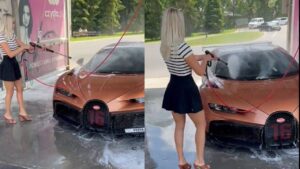 Despite Seizure of $4,000,000 Worth Assets, Andrew Tate Shows Women Washing His $5.2 Million Bugatti Chiron