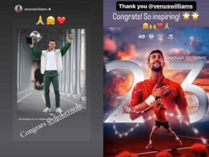 Venus and Serena Williams congratulate Novak Djokovic with special congratulatory message following his French Open title