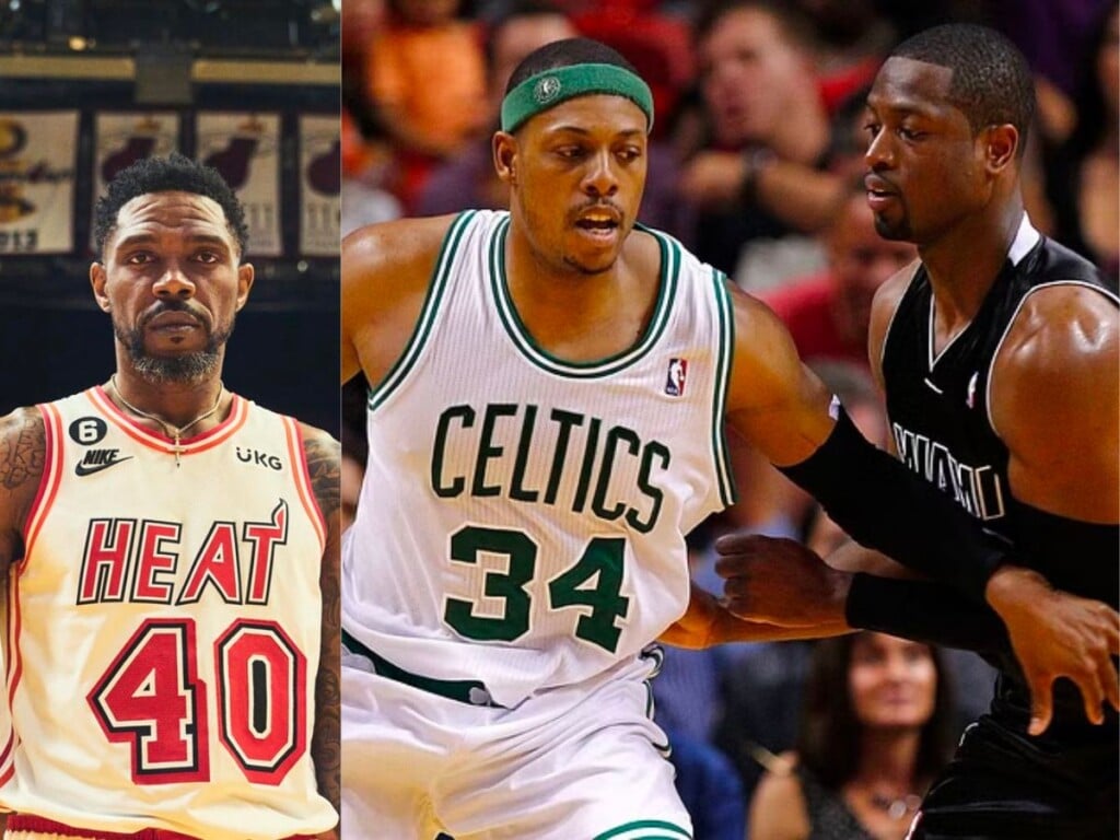 Udonis Haslem, Paul Pierce and Dwayne wade