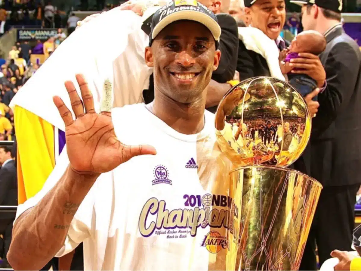 Kobe Bryant after winning his fifth NBA Championship