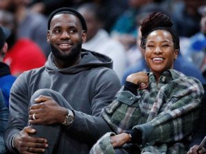 LeBron James with wife Savannah