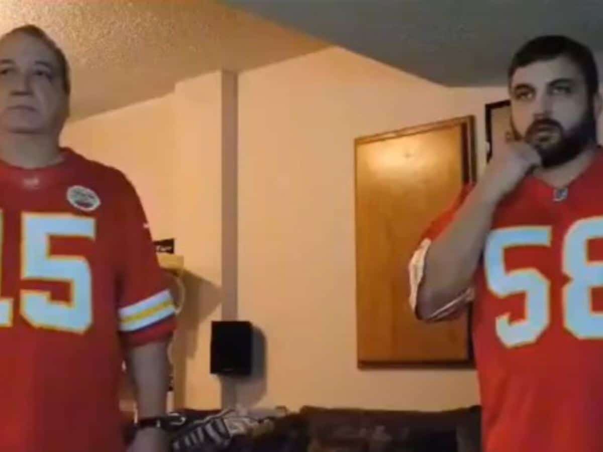 The men celebrated the Chiefs' Super Bowl victory last year without the kids