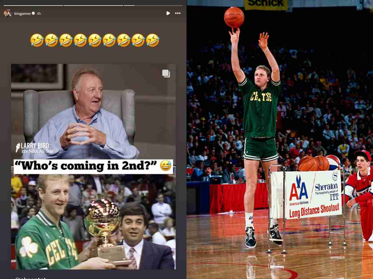 LeBron James cannot help himself but laugh at Larry Bird's quote as to who's coming 2nd