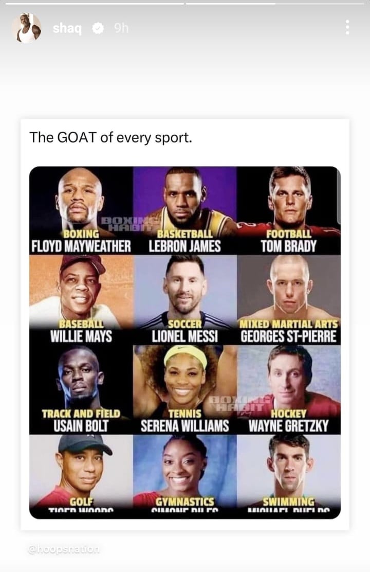 Shaq’s sports GOATs