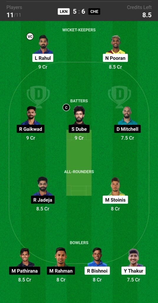 LSG vs CSK Dream11 Prediction Team 1