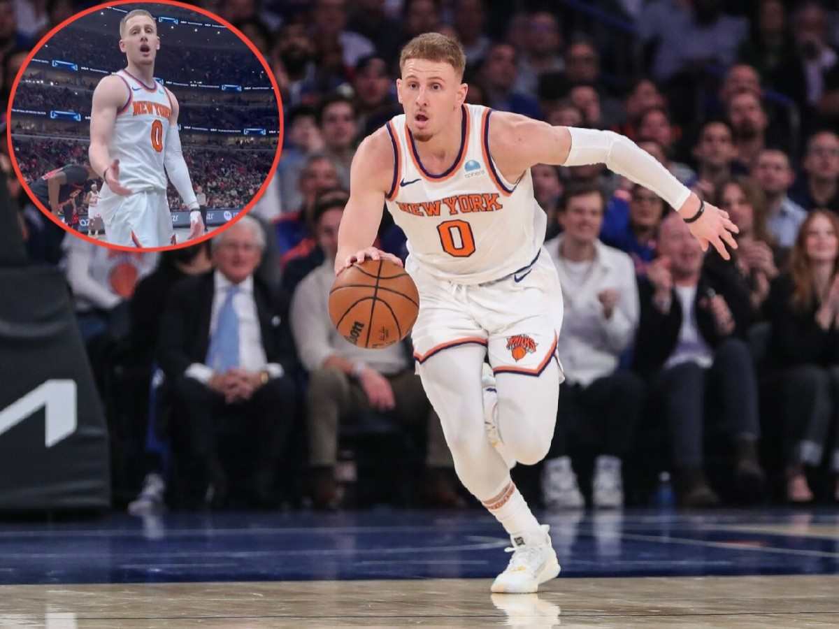 Chicago Bulls fan yells at New York Knicks star Donte DiVincenzo in tonight's game