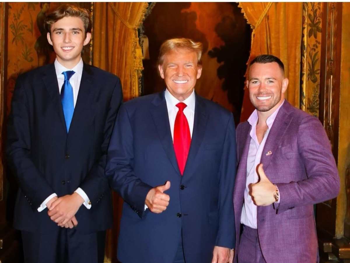 Colby Covington with Donald Trump and Baron Trump