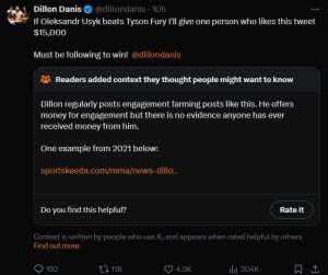 Community notes exposing Dillon Danis on X which he later deleted