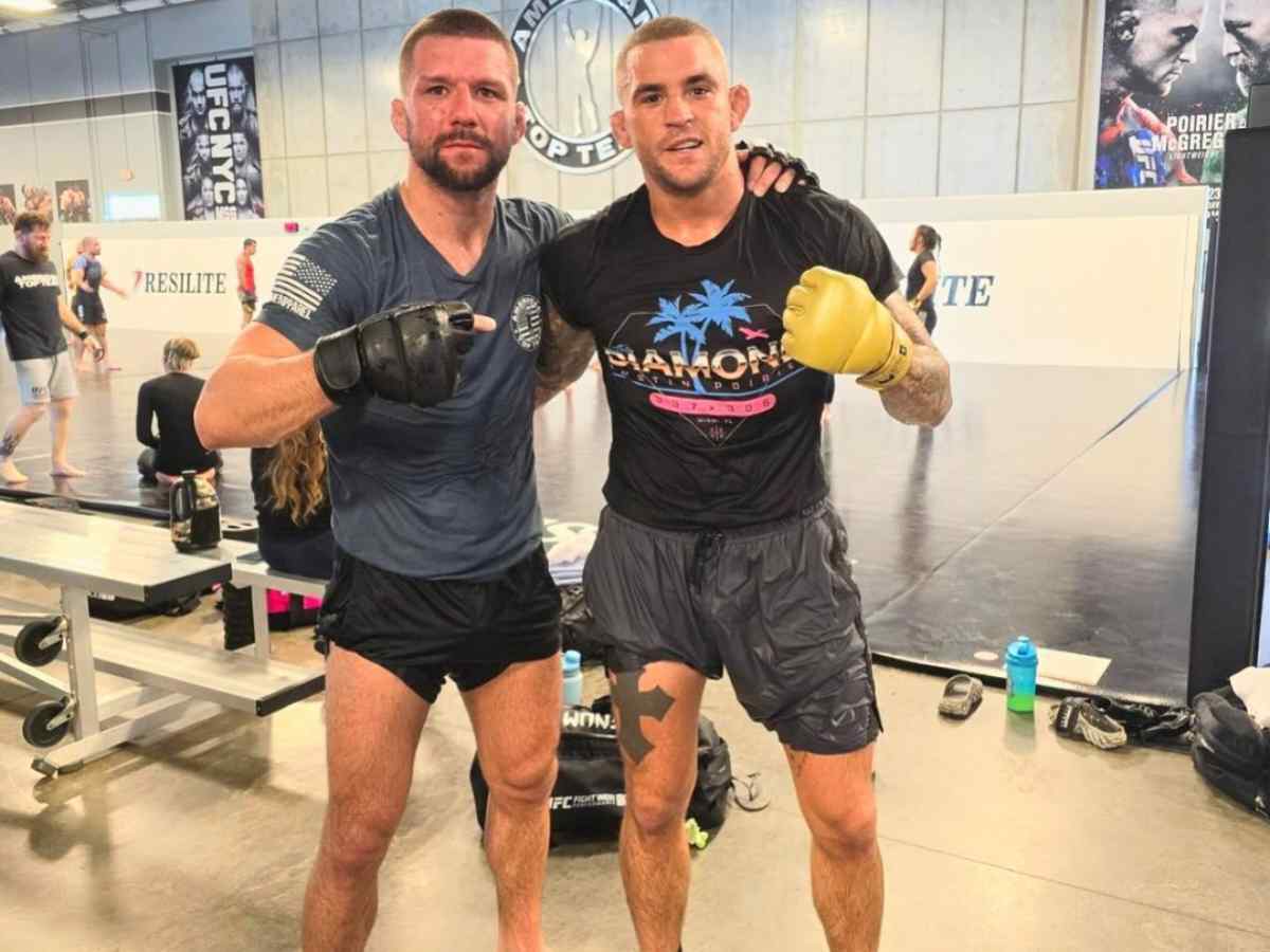 Mateusz Gamrot with Dustin Poirier