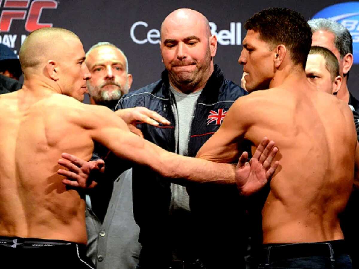 Dana White stops Georges St-Pierre and Nick Diaz, UFC 158