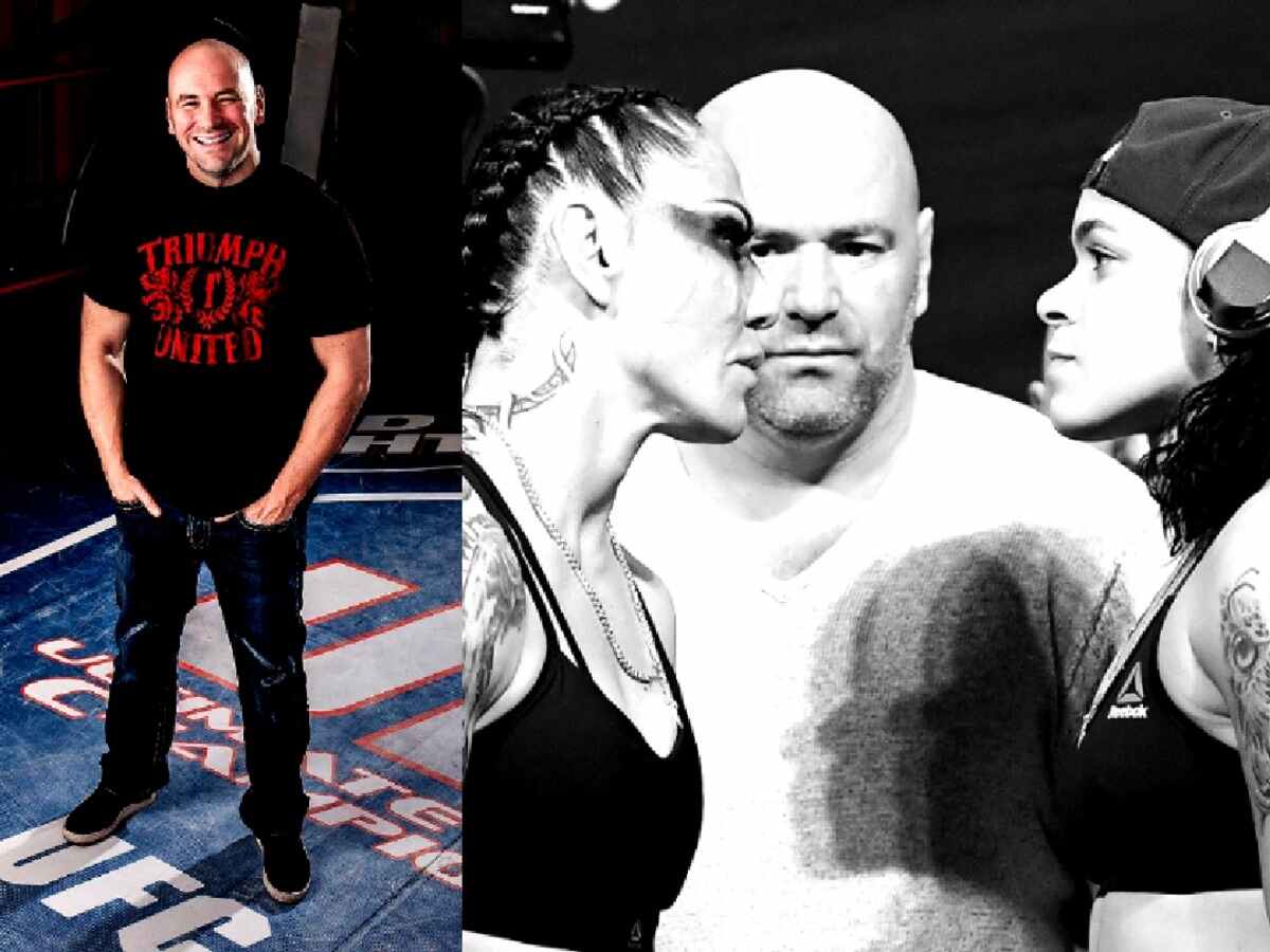 Dana White doesn't falter when stepping between fired-up fighters