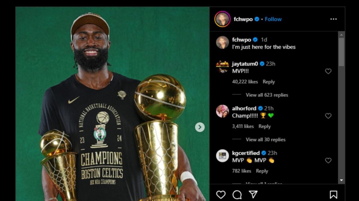 Jaylen Brown's IG post screengrab