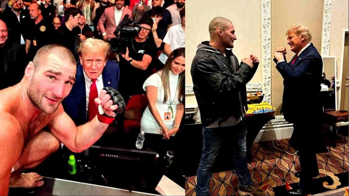 Sean Strickland with Donald Trump during UFC 302