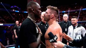 Israel Adesanya and Dricus Du Plessis face off at UFC 290