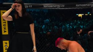 Lukas Bukovaz's marriage proposal gets KO’d in the cage (Source: Instagram)