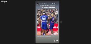 Damian Lillard in splits as Evan Fournier CHOKES Dennis Schroder in France vs. Germany game