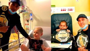 UFC champion Alex Pereira visits cancer patients on Australia visit