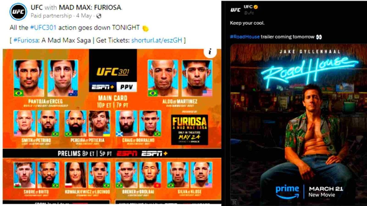 UFC and movie promotions, along with Twisters