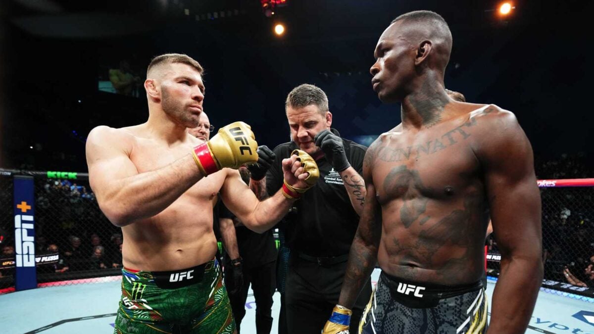 Dricus du Plessis and Israel Adesanya at UFC 305