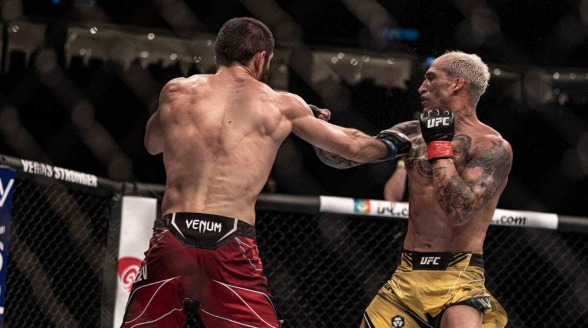 Islam Makhachev beating Charles Oliveira