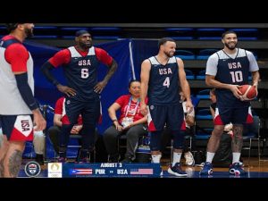 LEBRON, KD, STEPH, ANT & THE TEAM USAs TODAYS POST PRACTICE AHEAD OF TOMORROWS GAME VS PUERTO RICO