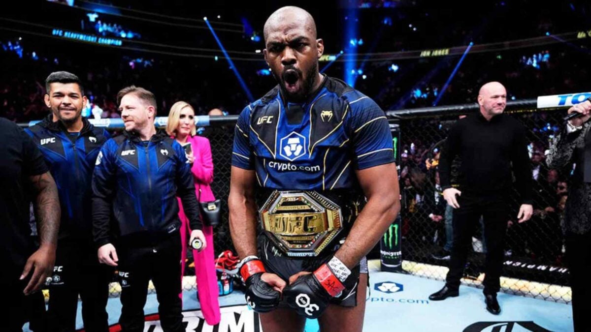 Jon Jones at UFC 285 after becoming the UFC heavyweight champion