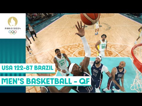 USA overpowers Brazil 122-87 in men’s basketball quarter-final | #Paris2024 highlights