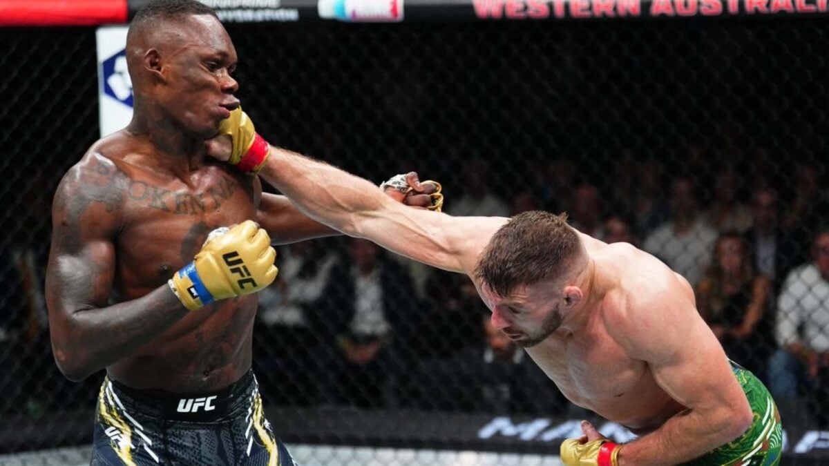 Dricus Du Plessis and Israel Adesanya at UFC 305