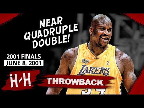 Shaquille O'Neal EPIC Game 2 Highlights vs 76ers 2001 Finals - 28 Pts, 20 Reb, 9 Ast, 8 Blocks!