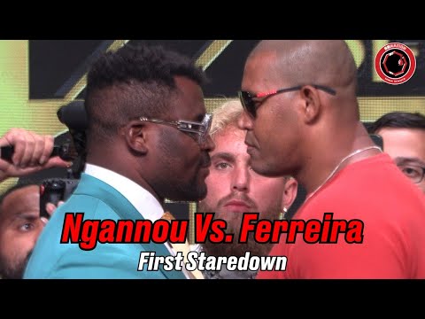 Francis Ngannou vs. Renan Ferreira stare down for first time with Jake Paul | PFL Super Fights PPV