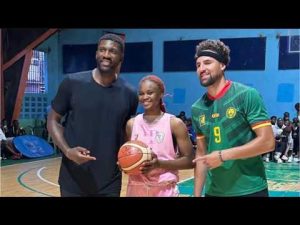 Klay Thompson and Festus Ezeli in Cameroon