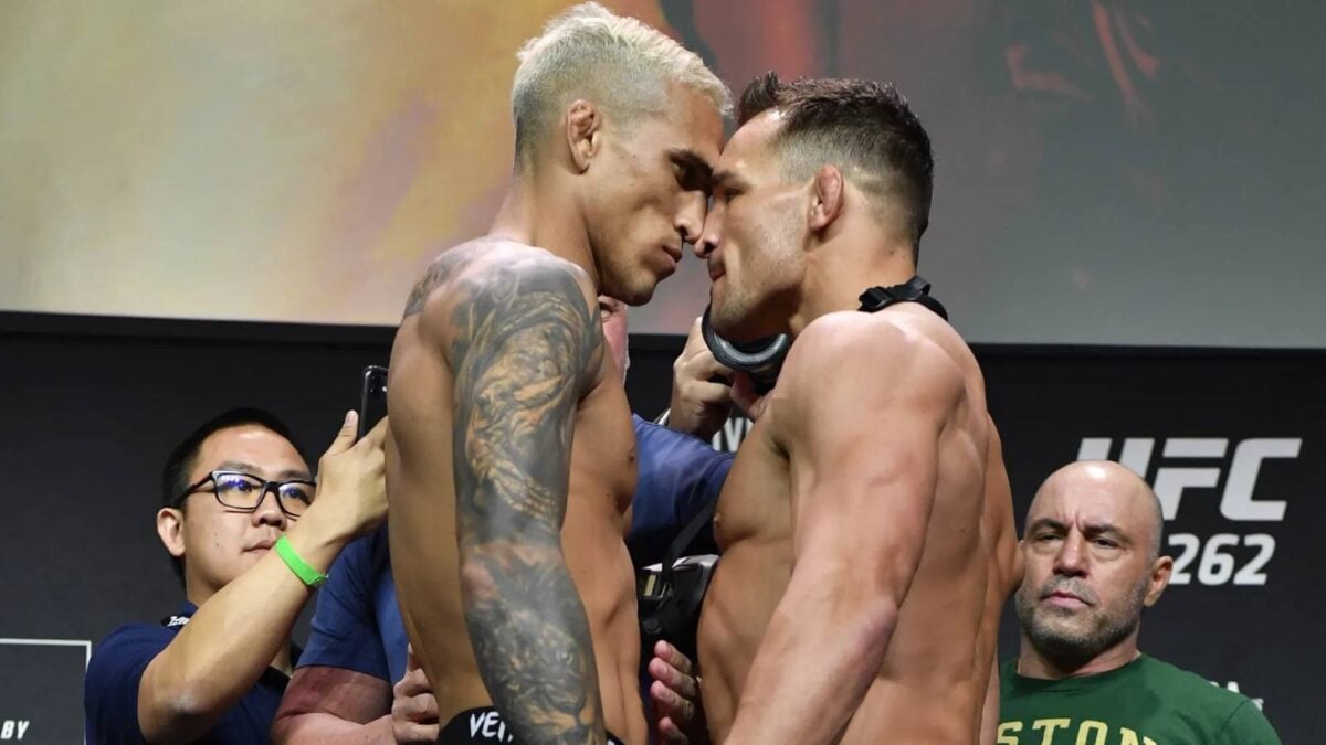 Michael Chandler and Charles Oliveira at UFC 262