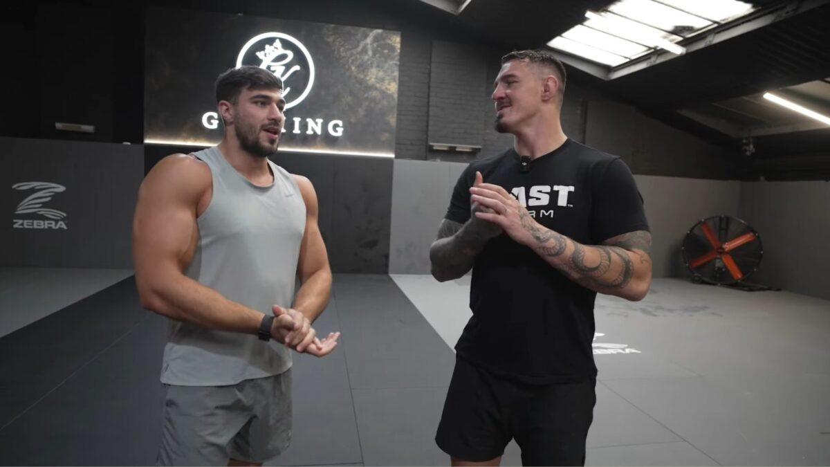 Tommy Fury and Tom Aspinall during their training session