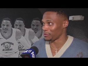 Russell Westbrook celebrates Westbrook Academy