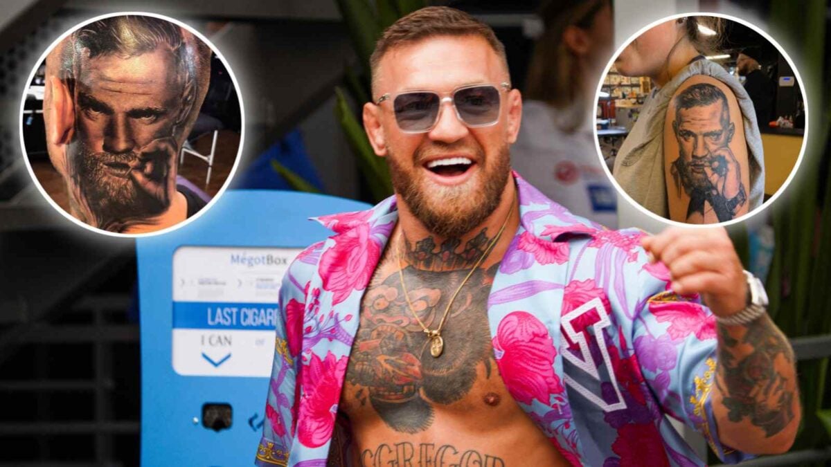 Conor McGregor portraits tattooed on his fans