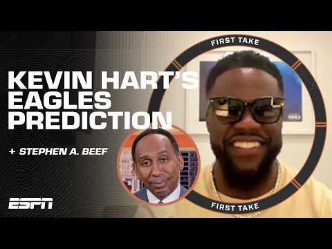 FLY EAGLES FLY 🦅 Kevin Hart's Super Bowl prediction for Philly & beef with Stephen A. 😆 | First Take