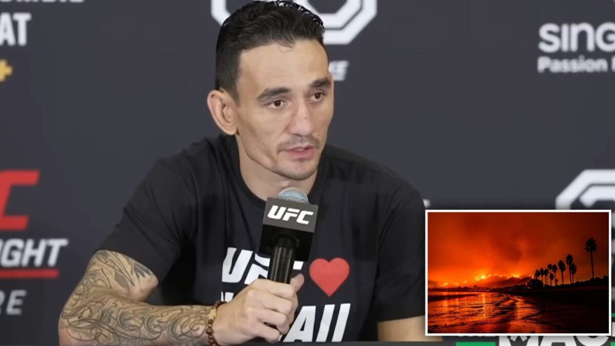 Max Holloway talking about the Maui wildfires