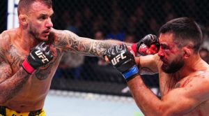 Renato Moicano and Benoit Saint-Denis at UFC Paris