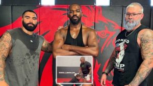 Jon Jones training with Olympic gold medalist