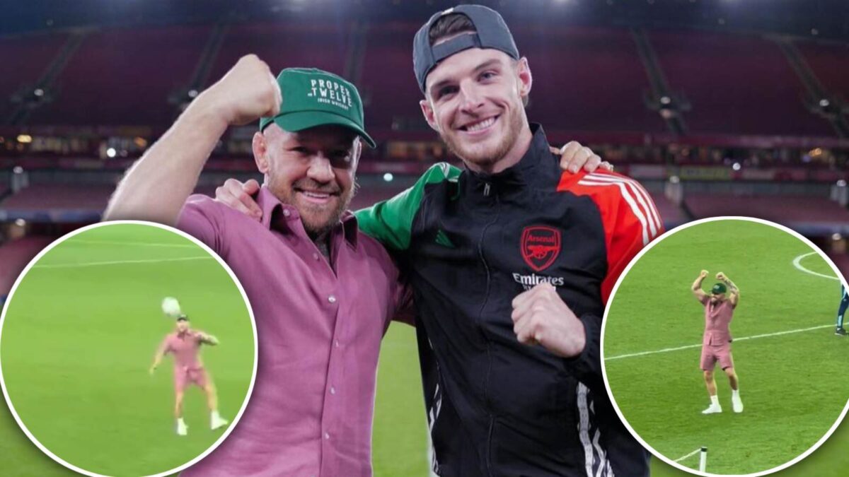 Conor McGregor with Declan Rice at the Emirates