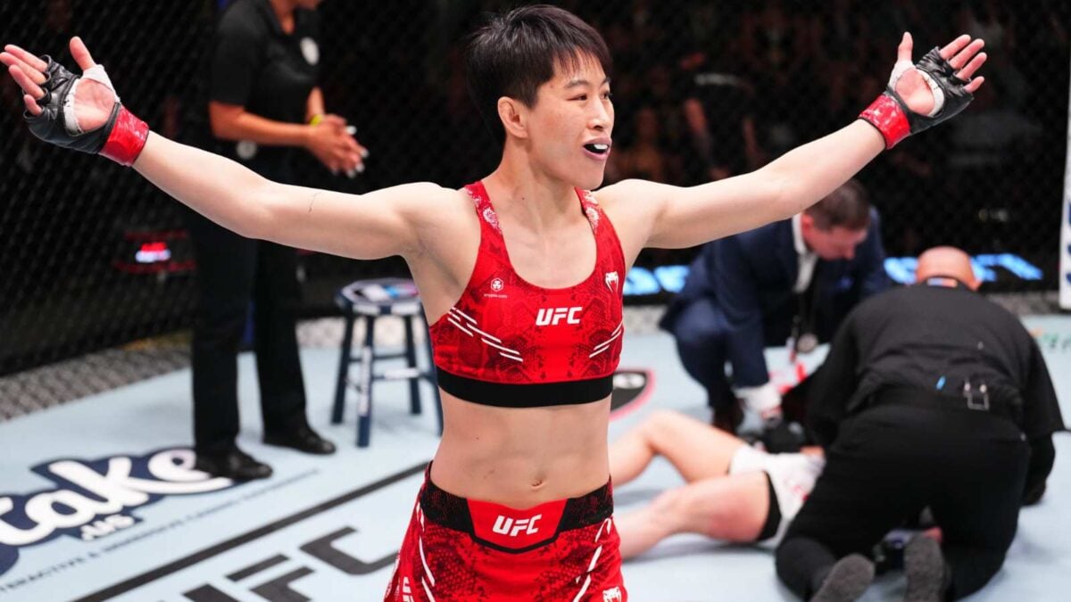 Wang Cong after her UFC debut win