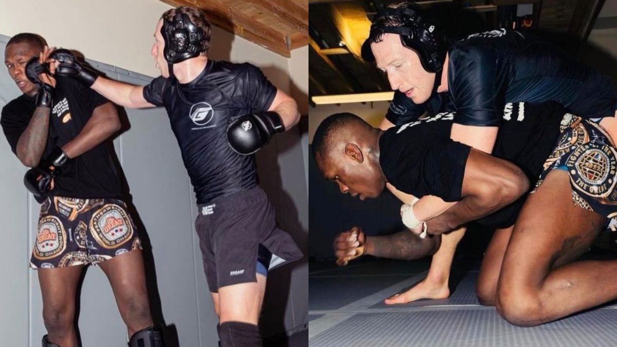 Mark Zuckerberg and Israel Adesanya sparring