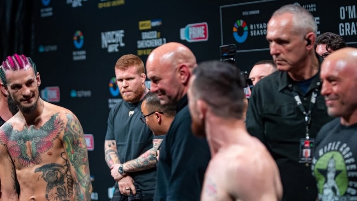 Sean O'Malley and Merab Dvalishvili faceoff before UFC 306 