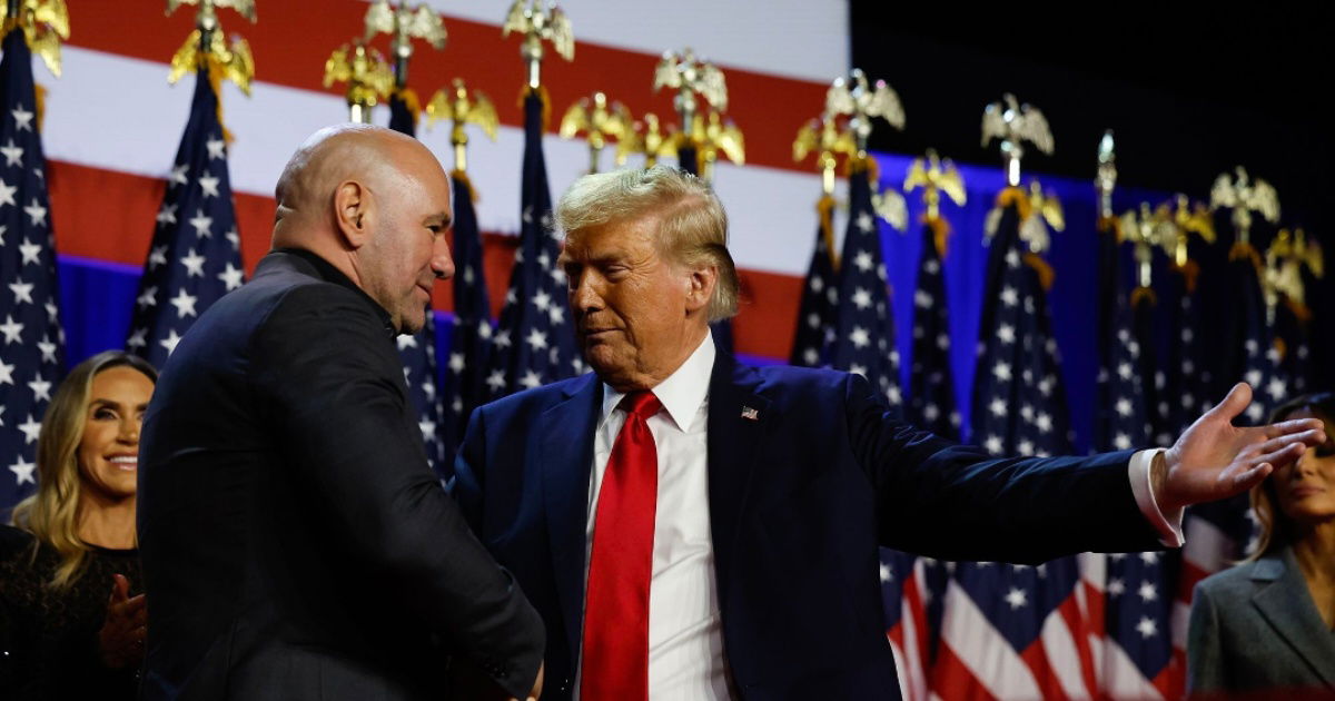 UFC CEO Dana White with Donald Trump after winning the elections