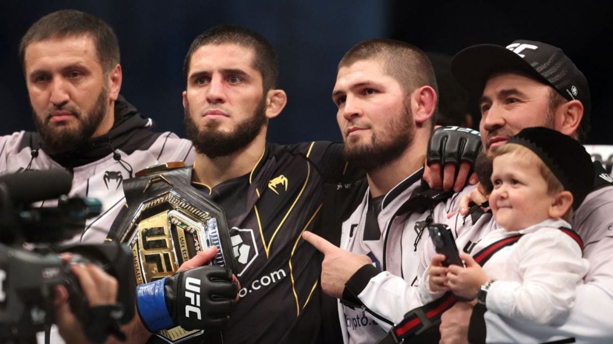 Khabib Nurmagomedov with UFC lightweight champion Islam Makhachev 