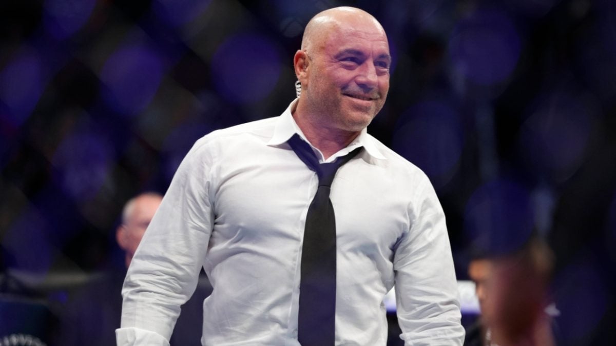 Joe Rogan inside the UFC octagon